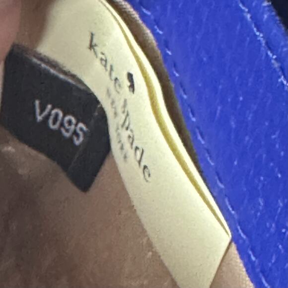 Kate Spade Laurel Way Neda Large Wallet Pebbled Leather Zip Up Cornflower Blue - Picture 7 of 14